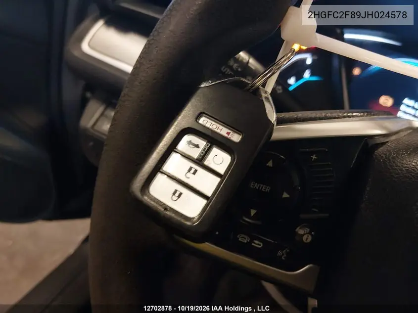 2018 HONDA CIVIC VIN 2HGFC2F89JH024578 — фото 11