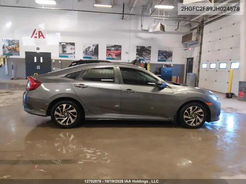 2018 HONDA CIVIC VIN 2HGFC2F89JH024578 — фото 14