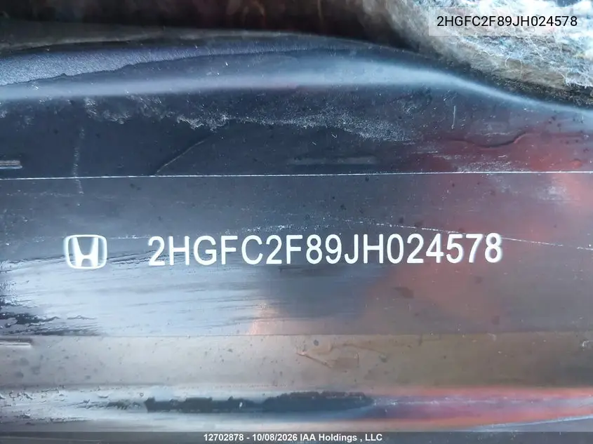 2018 HONDA CIVIC VIN 2HGFC2F89JH024578 — фото 18
