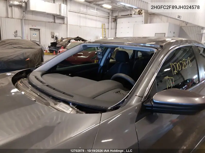 2018 HONDA CIVIC VIN 2HGFC2F89JH024578 — фото 19