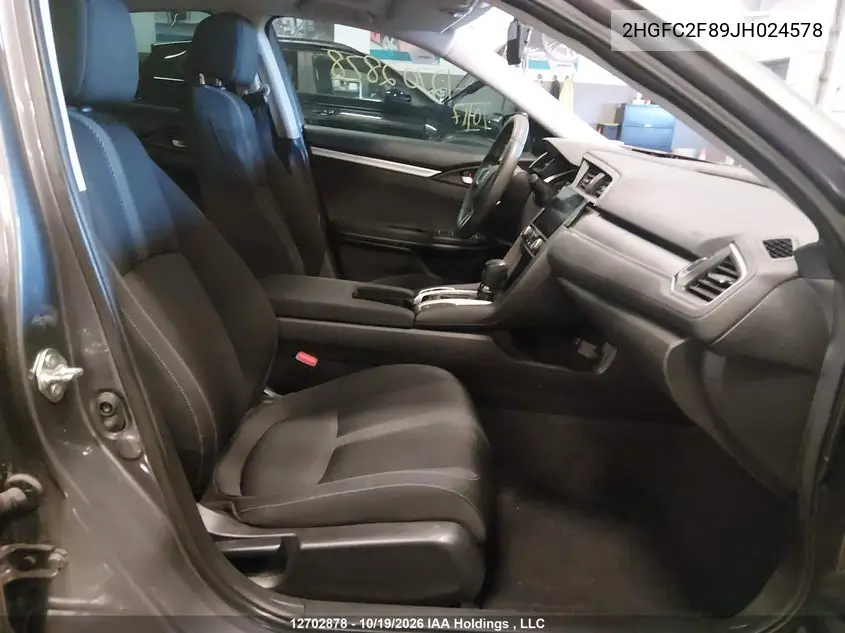 2018 HONDA CIVIC VIN 2HGFC2F89JH024578 — фото 5