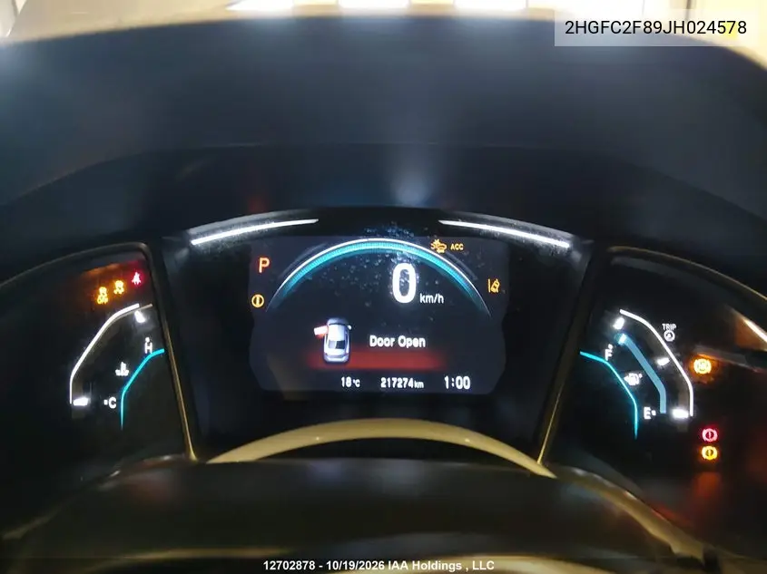 2018 HONDA CIVIC VIN 2HGFC2F89JH024578 — фото 7