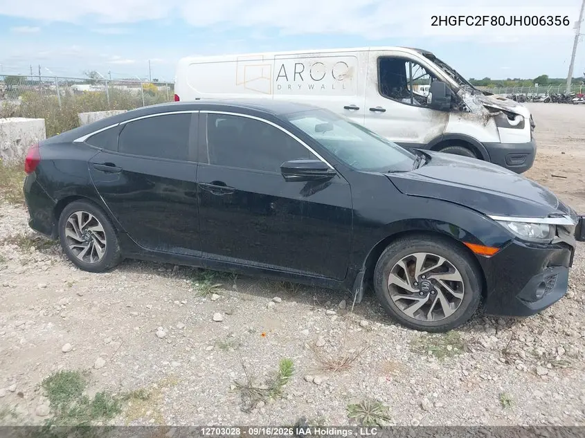 2018 HONDA CIVIC VIN 2HGFC2F80JH006356 — фото 14
