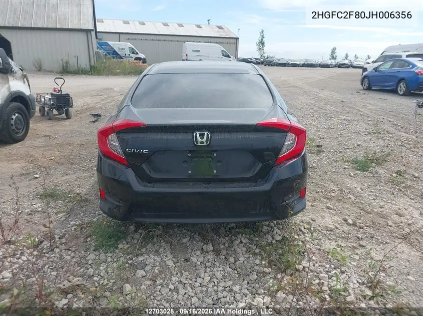 2018 HONDA CIVIC VIN 2HGFC2F80JH006356 — фото 17