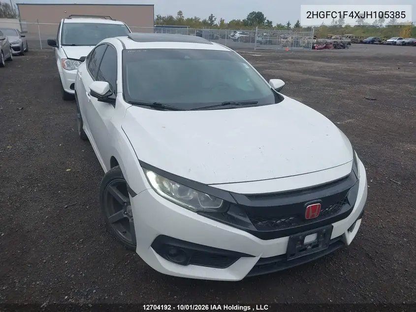 HONDA CIVIC 2018, VIN 2HGFC1F4XJH105385