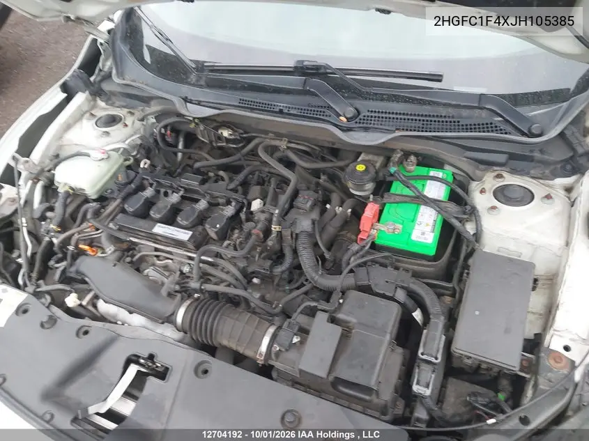 2018 HONDA CIVIC VIN 2HGFC1F4XJH105385 — фото 10