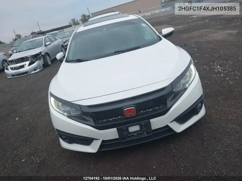 2018 HONDA CIVIC VIN 2HGFC1F4XJH105385 — фото 12