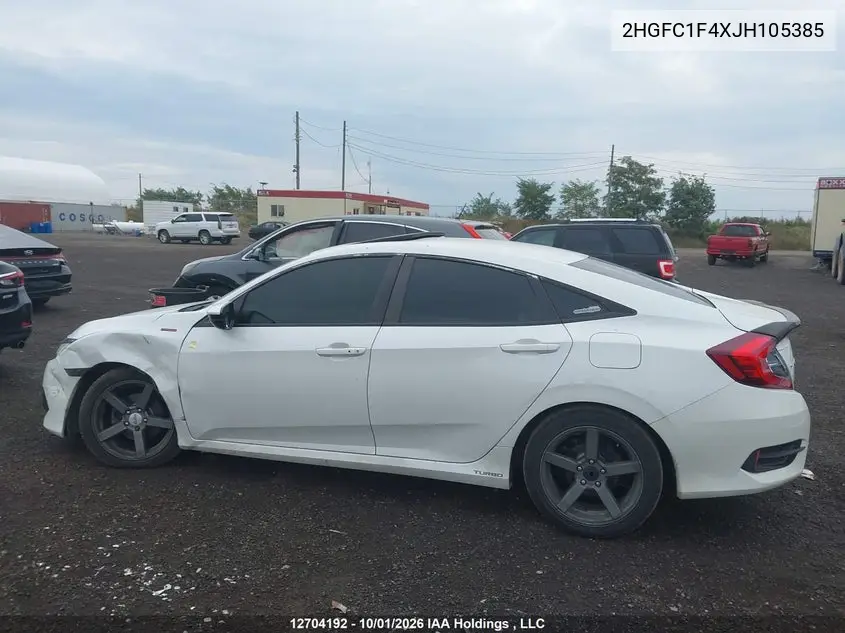 2018 HONDA CIVIC VIN 2HGFC1F4XJH105385 — фото 14