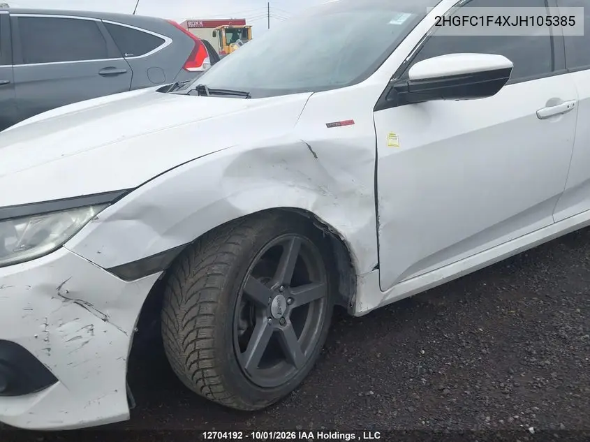 2018 HONDA CIVIC VIN 2HGFC1F4XJH105385 — фото 6