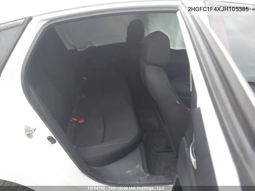 2018 HONDA CIVIC VIN 2HGFC1F4XJH105385 — фото 8