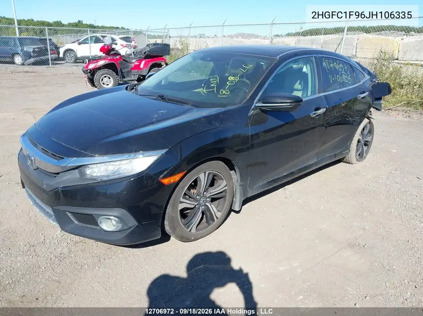 2018 HONDA CIVIC VIN 2HGFC1F96JH106335 — фото 2