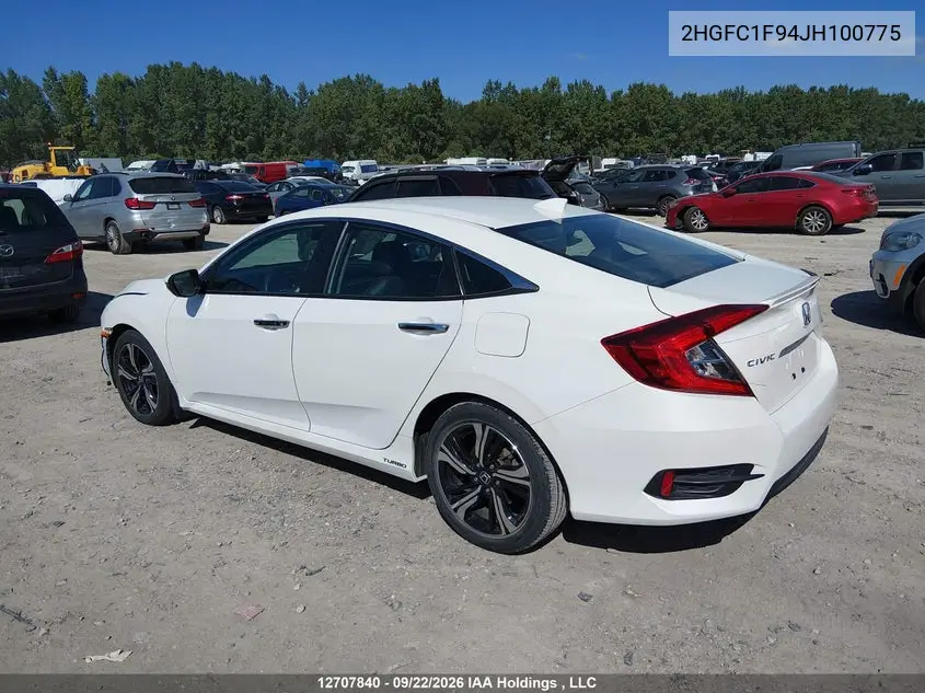 2018 HONDA CIVIC VIN 2HGFC1F94JH100775 — фото 3
