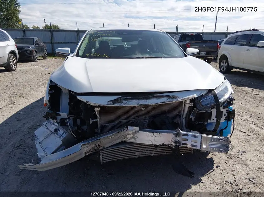 2018 HONDA CIVIC VIN 2HGFC1F94JH100775 — фото 6