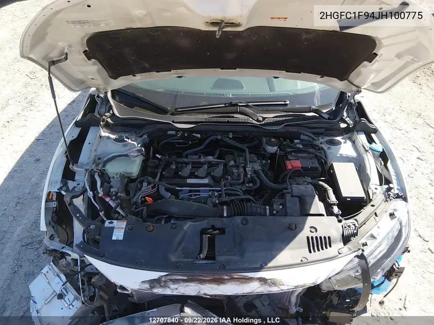 2018 HONDA CIVIC VIN 2HGFC1F94JH100775 — фото 9
