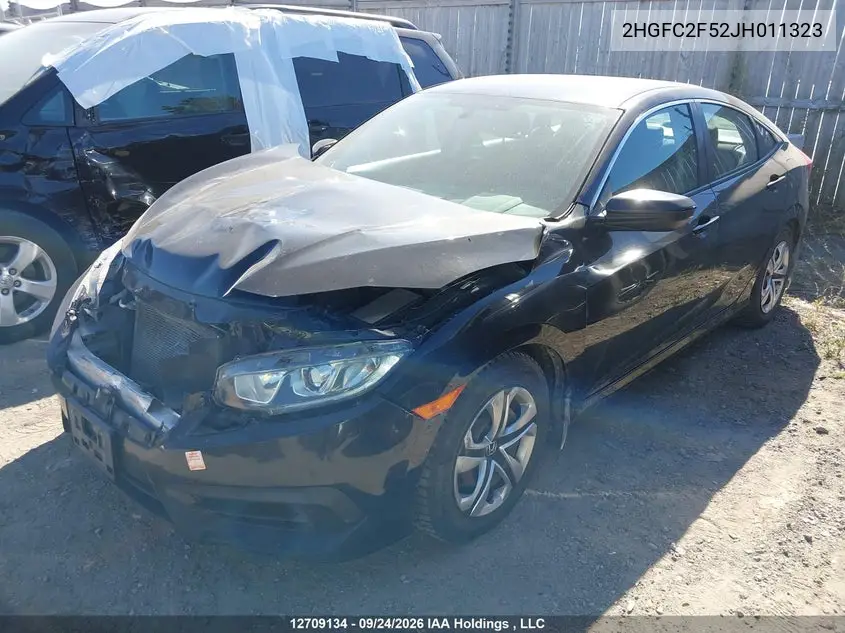 2018 HONDA CIVIC VIN 2HGFC2F52JH011323 — фото 2