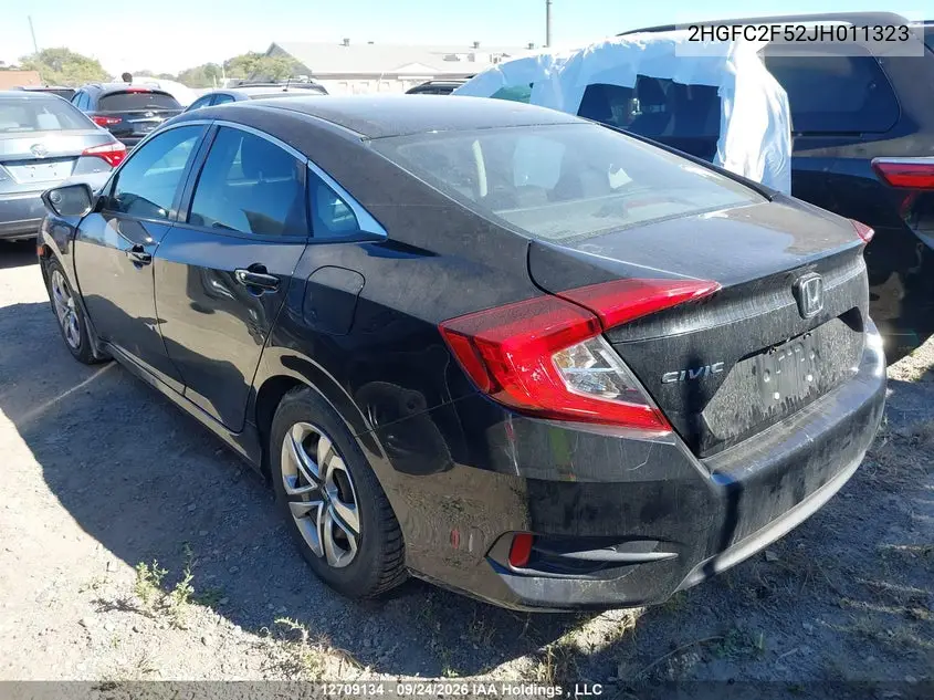 2018 HONDA CIVIC VIN 2HGFC2F52JH011323 — фото 3