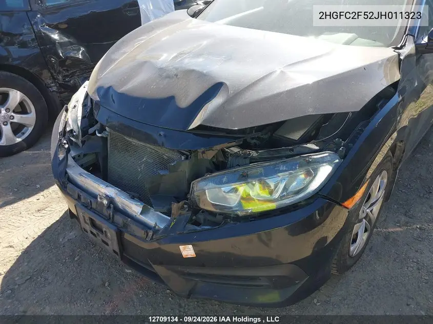 2018 HONDA CIVIC VIN 2HGFC2F52JH011323 — фото 6