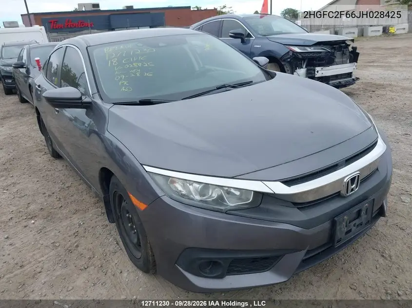 HONDA CIVIC 2018, VIN 2HGFC2F66JH028425