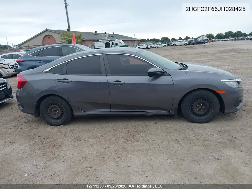 2018 HONDA CIVIC VIN 2HGFC2F66JH028425 — фото 13