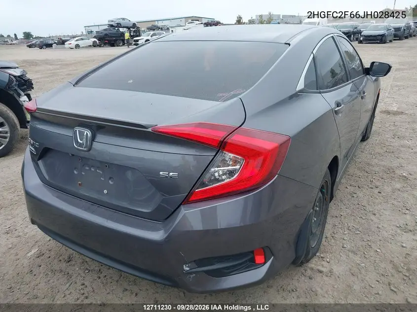 2018 HONDA CIVIC VIN 2HGFC2F66JH028425 — фото 4