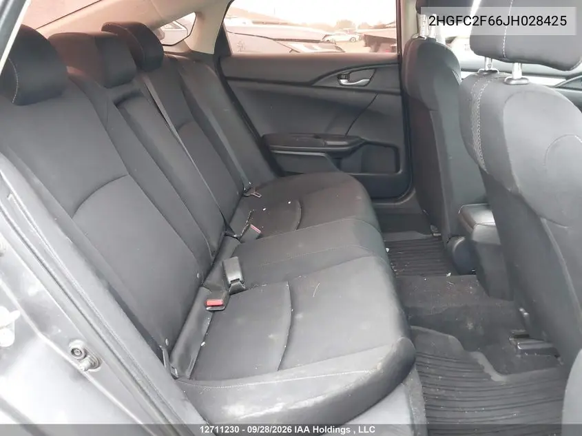 2018 HONDA CIVIC VIN 2HGFC2F66JH028425 — фото 8