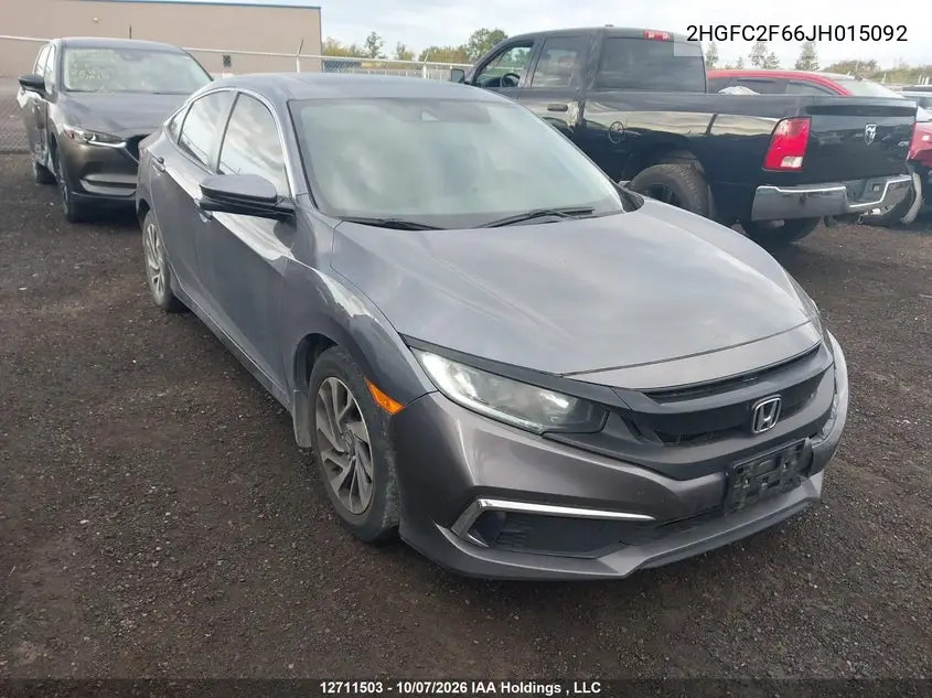 HONDA CIVIC 2018, VIN 2HGFC2F66JH015092