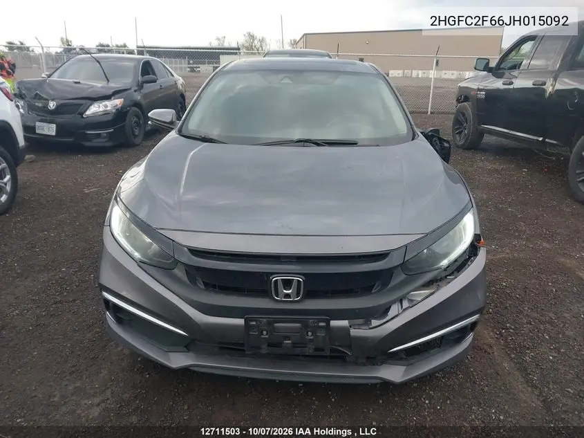2018 HONDA CIVIC VIN 2HGFC2F66JH015092 — фото 12
