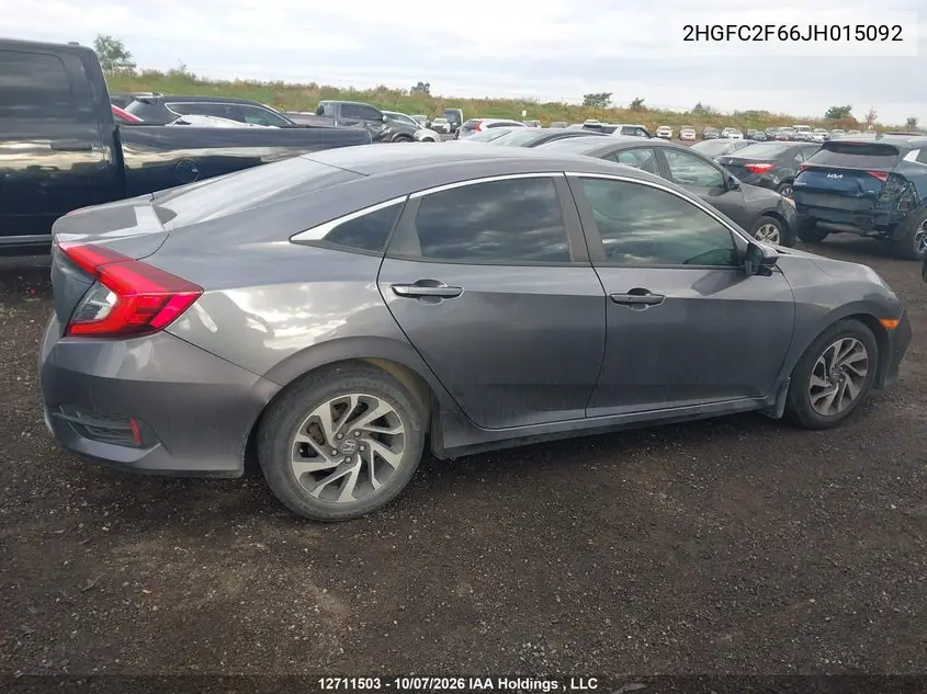 2018 HONDA CIVIC VIN 2HGFC2F66JH015092 — фото 13