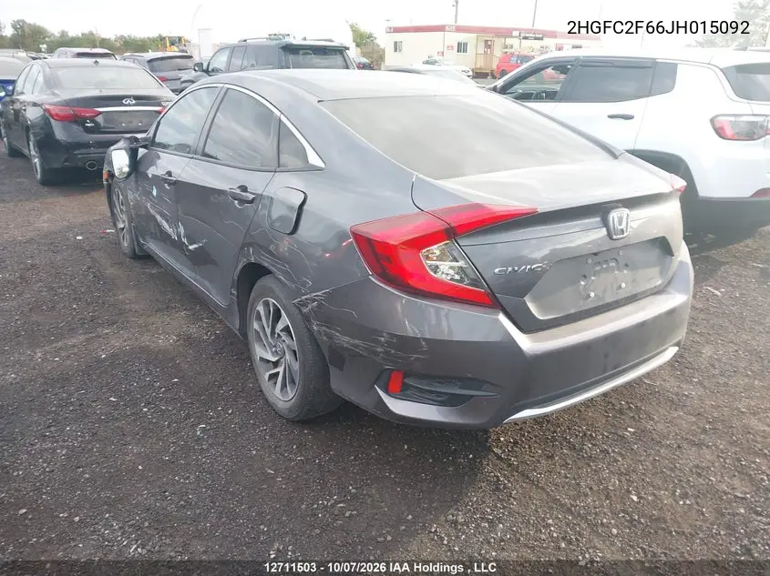 2018 HONDA CIVIC VIN 2HGFC2F66JH015092 — фото 3