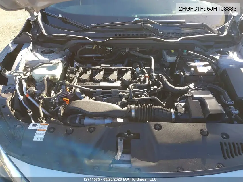 2018 HONDA CIVIC VIN 2HGFC1F95JH108383 — фото 10