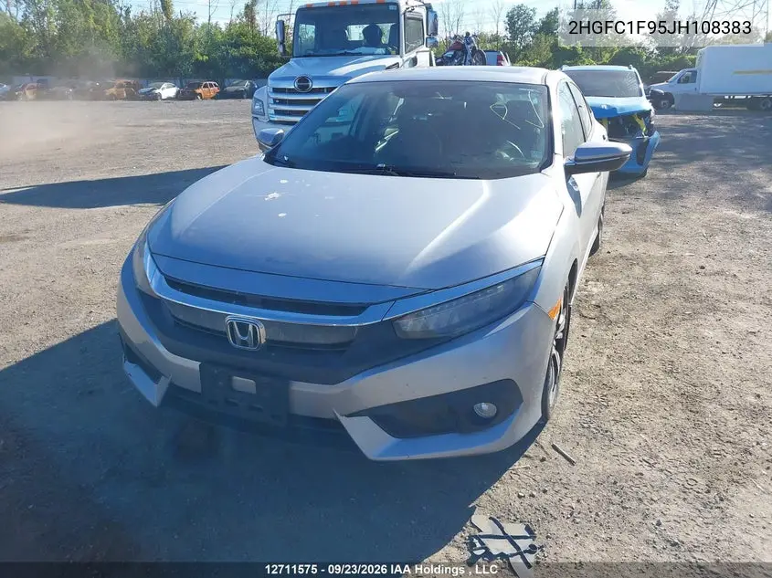 2018 HONDA CIVIC VIN 2HGFC1F95JH108383 — фото 2