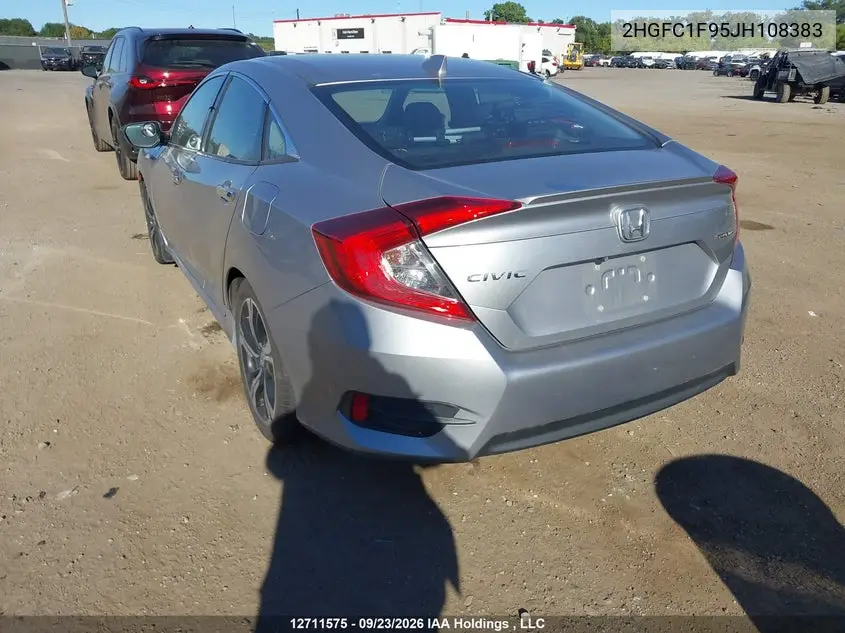 2018 HONDA CIVIC VIN 2HGFC1F95JH108383 — фото 3