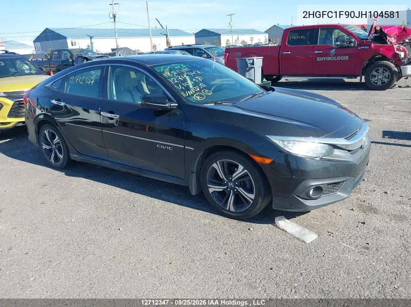 HONDA CIVIC 2018, VIN 2HGFC1F90JH104581