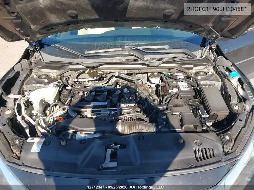 2018 HONDA CIVIC VIN 2HGFC1F90JH104581 — фото 10