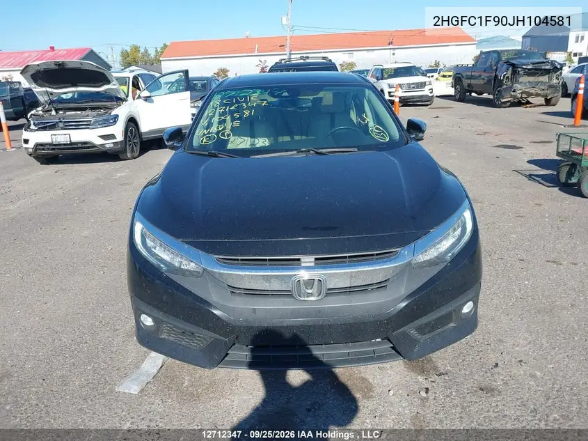 2018 HONDA CIVIC VIN 2HGFC1F90JH104581 — фото 12
