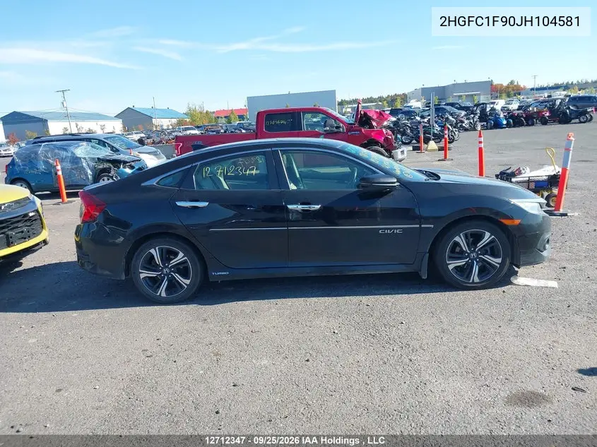 2018 HONDA CIVIC VIN 2HGFC1F90JH104581 — фото 13