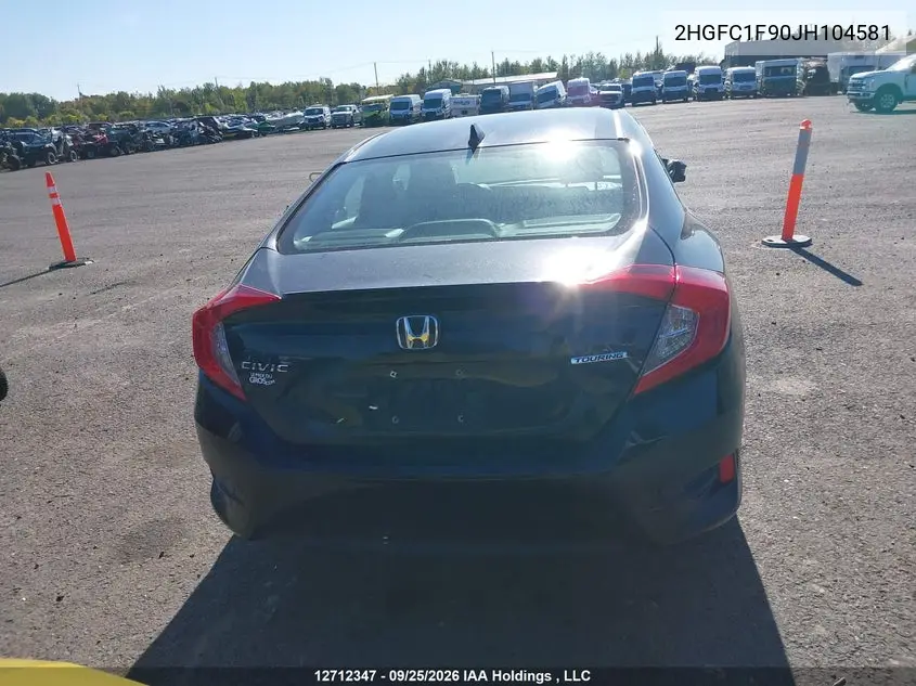 2018 HONDA CIVIC VIN 2HGFC1F90JH104581 — фото 16