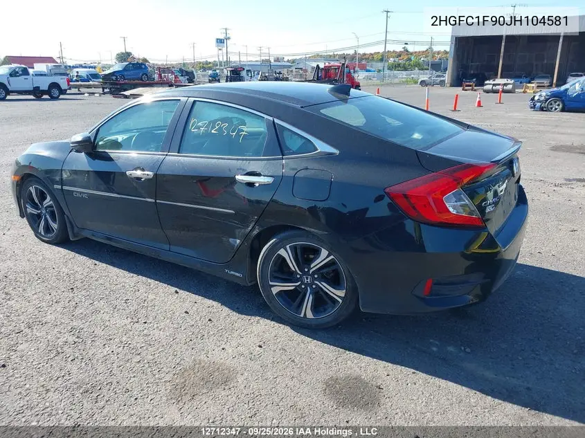 2018 HONDA CIVIC VIN 2HGFC1F90JH104581 — фото 3