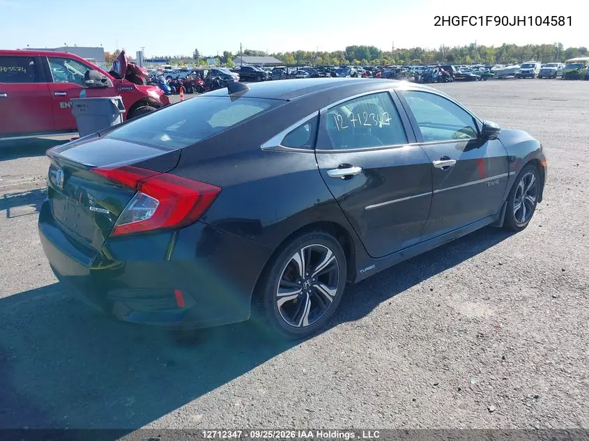 2018 HONDA CIVIC VIN 2HGFC1F90JH104581 — фото 4