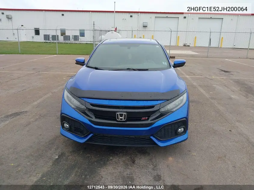 2018 HONDA CIVIC VIN 2HGFC1E52JH200064 — фото 12