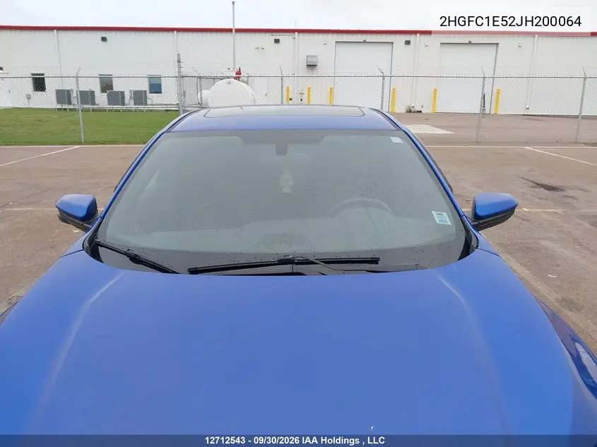2018 HONDA CIVIC VIN 2HGFC1E52JH200064 — фото 17