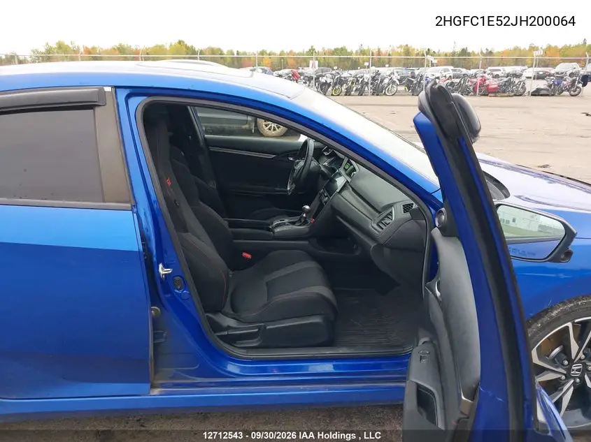 2018 HONDA CIVIC VIN 2HGFC1E52JH200064 — фото 5