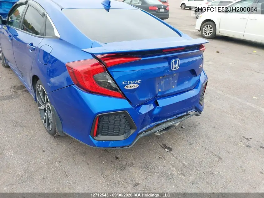 2018 HONDA CIVIC VIN 2HGFC1E52JH200064 — фото 6