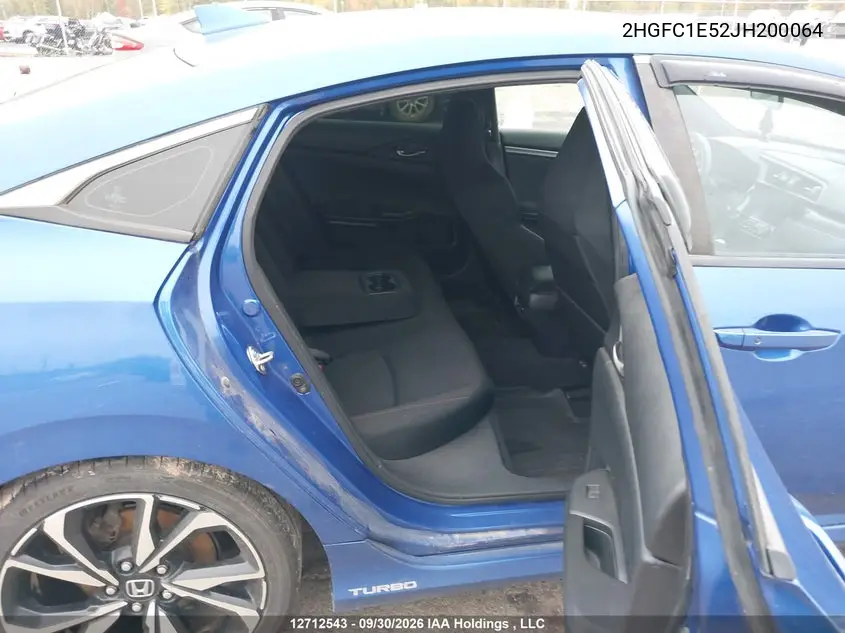 2018 HONDA CIVIC VIN 2HGFC1E52JH200064 — фото 8