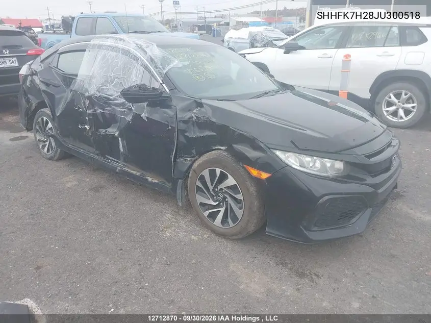 HONDA CIVIC 2018, VIN SHHFK7H28JU300518