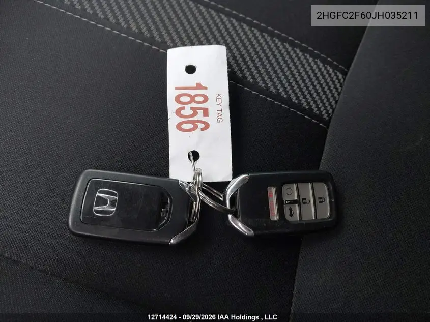 2018 HONDA CIVIC VIN 2HGFC2F60JH035211 — фото 11