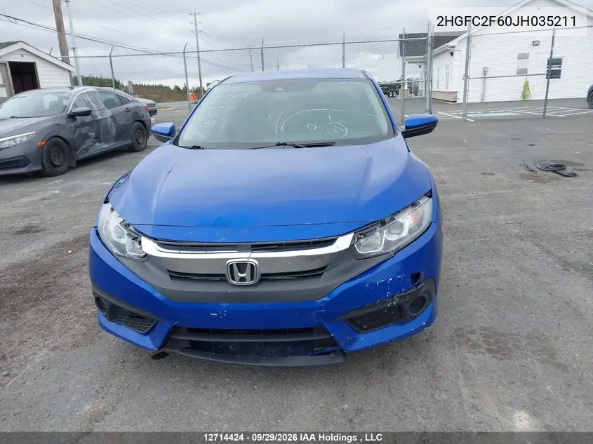 2018 HONDA CIVIC VIN 2HGFC2F60JH035211 — фото 13