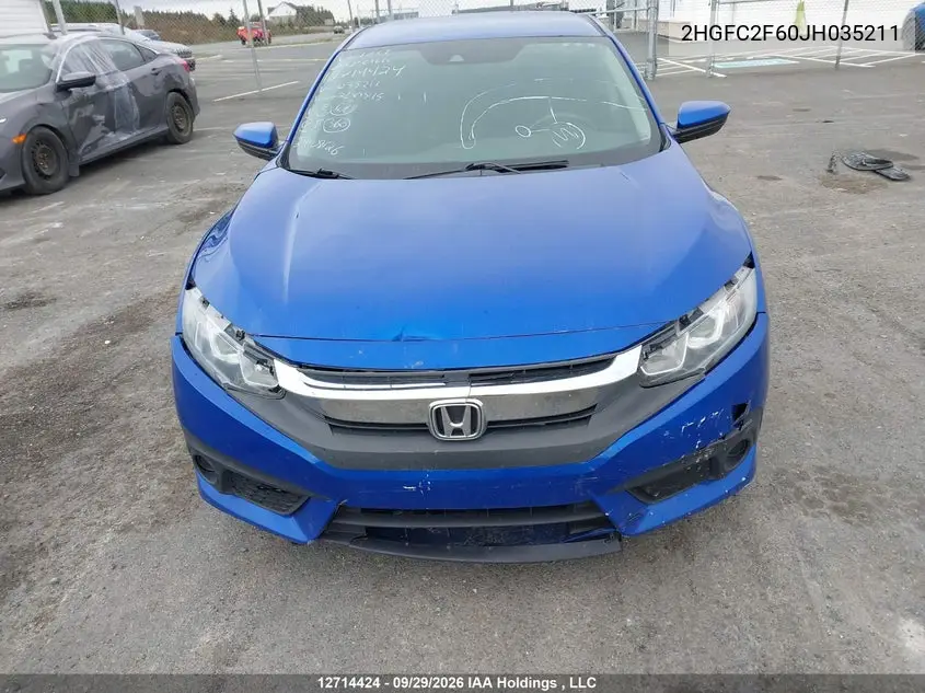 2018 HONDA CIVIC VIN 2HGFC2F60JH035211 — фото 6