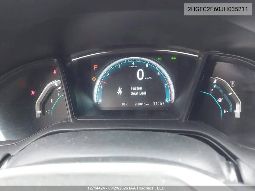2018 HONDA CIVIC VIN 2HGFC2F60JH035211 — фото 7