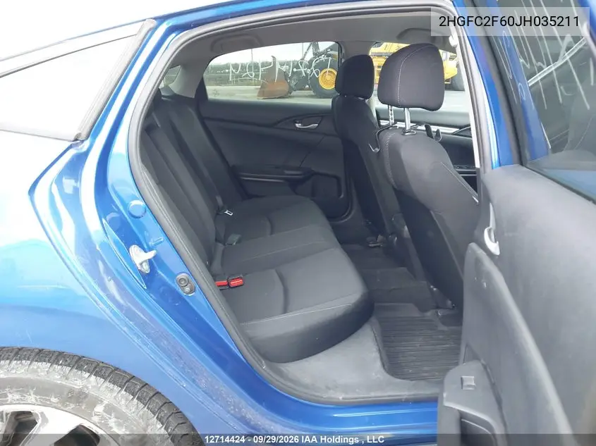 2018 HONDA CIVIC VIN 2HGFC2F60JH035211 — фото 8